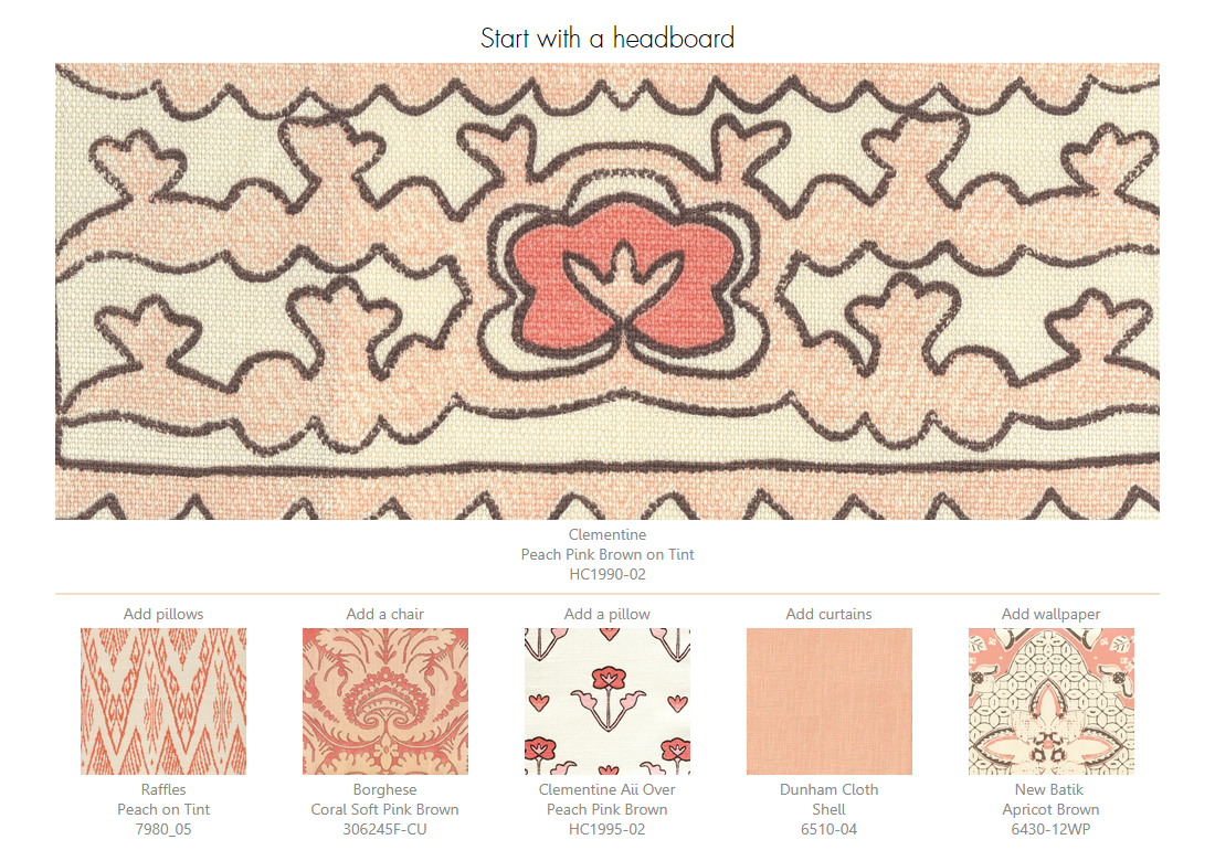 Home Couture Clementine peach pink brown design ideas