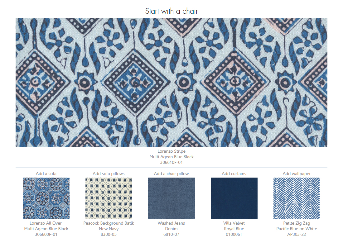 Quadrille Lorenzo Stripe blue design ideas
