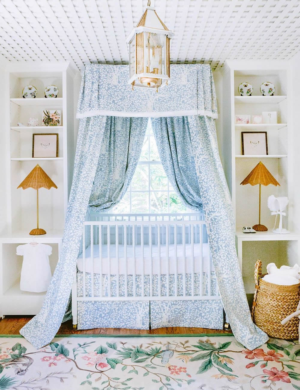 China Seas Arbre de Matisse Reverse crib curtain and skirt by Alexander Interiors