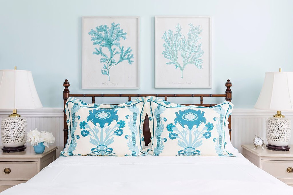 Quadrille Henriot Floral pillows by Kendall Rabun Interiors