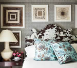 Paradise Garden headboard New Lotus Batik pillows Matthew Carter House Beautiful April 2020 sm thumb