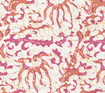 Hulai Batik Pink Orange on White 6640W-04