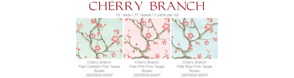 Quadrille Cherry Branch wallpaper group