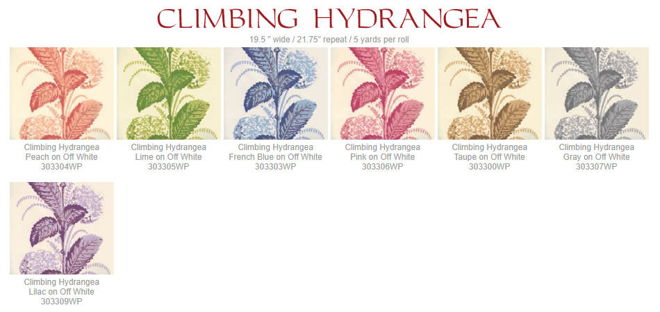 Quadrille Climbing Hydrangea wallpaper group